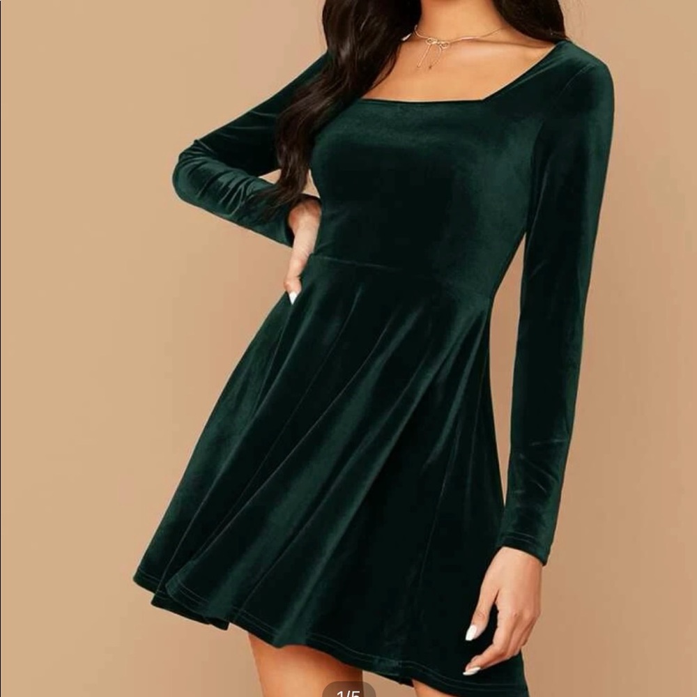 Velvet green dress